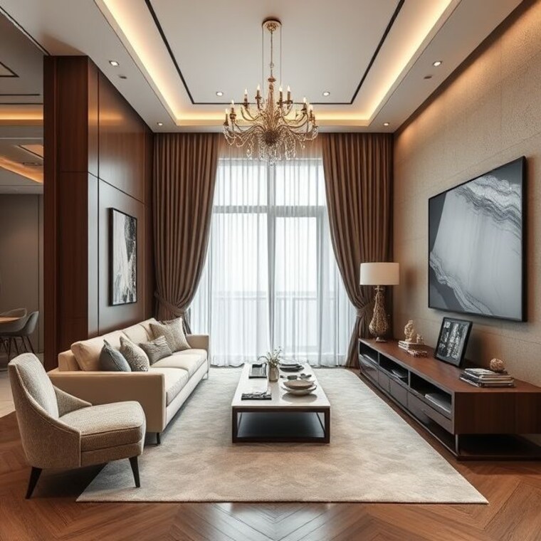 Living Room, ss-the-leaf 3.5 Bedroom 2408 Sq.Ft. Apartment In Sector 85 Gurgaon 10706120