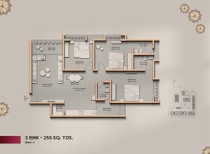 Floor Plan in 3 BHK Apartment at Naranpura – for Sale