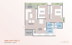 Floor Plan in 2 BHK Builder Floor at Shela – for Sale