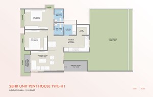 Floor Plan in 2 BHK Builder Floor at Shela – for Sale