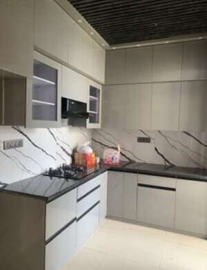 Kitchen in 3 BHK Independent House at Bptp Park Floors I, Sector 77 – for Rent