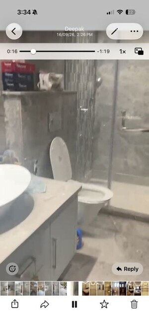 Bathroom in 2 BHK Builder Floor at Greater Kailash – for Rent