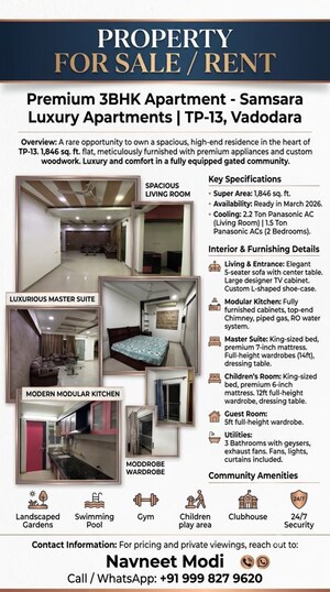 Floor Plan in 2 BHK Apartment at Alchemy Samsara, Chhani – for Rent