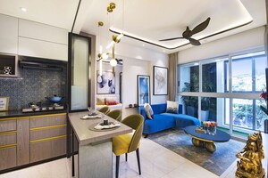 Living Room in 1 BHK Apartment at Lodha Crown Quality Homes, Majiwada – for Rent