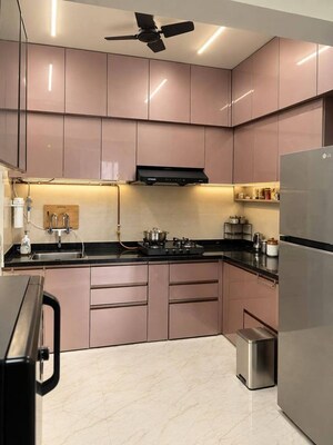 Kitchen in 1 RK Apartment at Gera World of Joy, Kharadi – for Rent