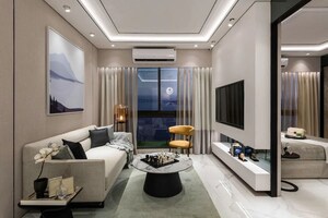Living Room in 1 BHK Apartment at Prescon Midtown Bay, Mahim West – for Sale