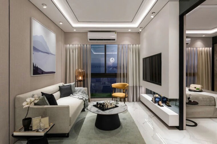 Living Room, prescon-midtown-bay 1 Bedroom 365 Sq.Ft. Apartment In Mahim West Mumbai 10708981