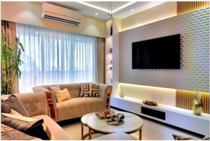 Living Room in 2 BHK Apartment at K Raheja Heights, Malad East – for Rent