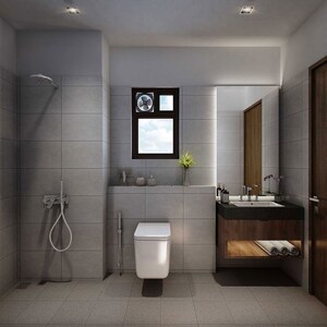 Bathroom in 1 BHK Apartment at Shraddha Palacious, Bhandup West – for Sale