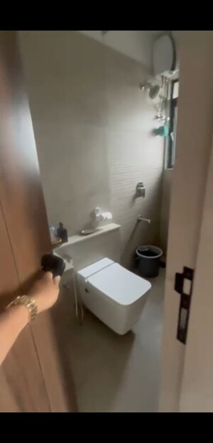 Bathroom in 3 BHK Apartment at Gurukrupa Gyanam, Powai – for Rent