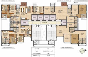 Floor Plan in 3 BHK Builder Floor at Runwal Bliss, Kanjurmarg East – for Sale