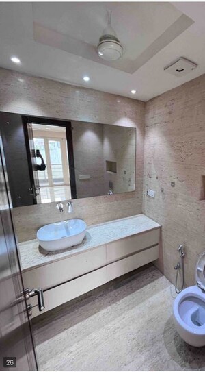 Bathroom in 4 BHK Builder Floor at Panchsheel Park – for Rent