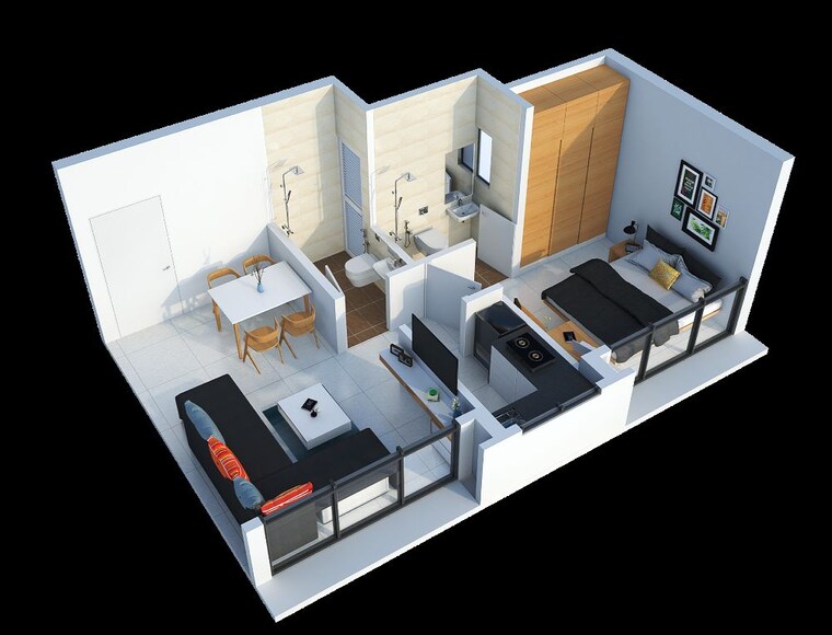 Floor Plan, marathon-neopark 1 Bedroom 325 Sq.Ft. Builder Floor In Bhandup West Mumbai 10710832