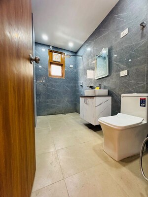 Bathroom in 3 BHK Apartment at Chattarpur – for Rent