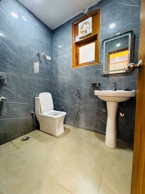 Bathroom in 3 BHK Apartment at Chattarpur – for Rent