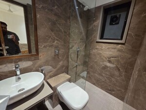Bathroom in 3 BHK Apartment at N K Parijat Mrugendra CHS, Borivali West – for Rent
