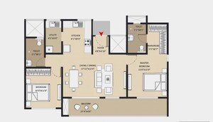 Floor Plan in 3 BHK Apartment at Abhee Celestial City, Sarjapur – for Sale
