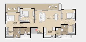 Floor Plan in 3 BHK Apartment at Abhee Celestial City, Sarjapur – for Sale