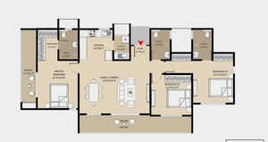 Floor Plan in 3 BHK Apartment at Abhee Celestial City, Sarjapur – for Sale