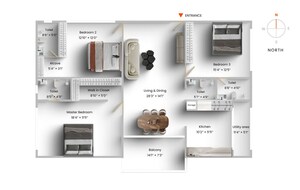 Floor Plan in 3.5 BHK Apartment at Inner Spaces Glory Fields, Off Sarjapur Road – for Sale