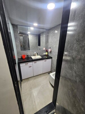 Bathroom in 4 BHK Apartment at Thakur Jewel Tower, Kandivali East – for Rent