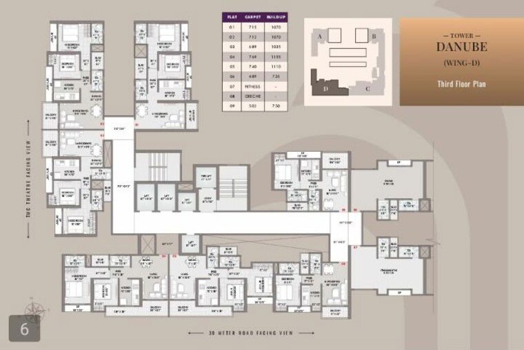 Floor Plan, yes-palm-riveria 2 Bedroom 1028 Sq.Ft. Apartment In Mumbra Thane 10713289