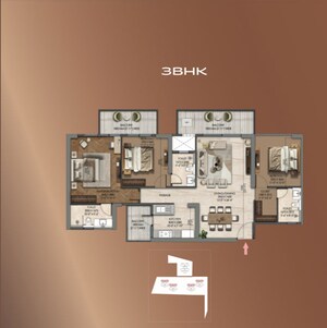 Floor Plan in 3 BHK Apartment at Signature Global Tonino Lamborghini Residences, Sector 71 – for Sale