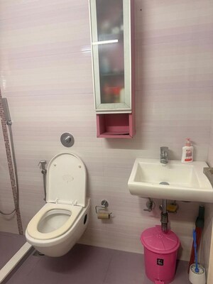 Bathroom in 3 BHK Apartment at Emerald Apartment Bhakti Park, Bhakti Park – for Rent