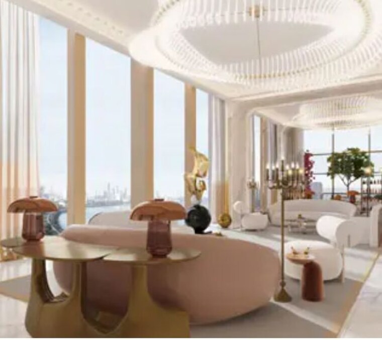 Living Room, lodha-world-crest  2200 Sq.Ft. Apartment In Worli Mumbai 10456791
