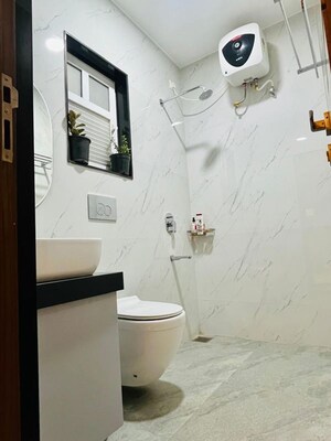 Bathroom in 2 BHK Apartment at Aarna Apartment, Senapati Bapat Road – for Rent