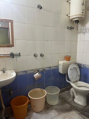 Bathroom in 1 BHK Builder Floor at Khirki Extension – for Rent