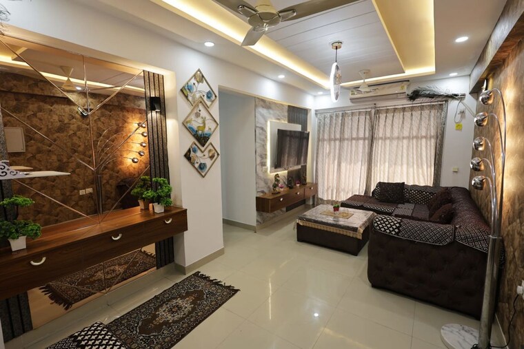 Living Room, kanha-greens 2 Bedroom 1200 Sq.Ft. Apartment In Modipuram Meerut 10714677