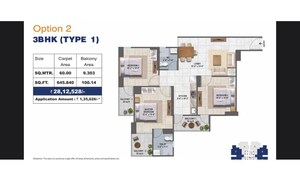 Floor Plan in 3 BHK Apartment at Conscient Habitat 102, Sector 102 – for Rent