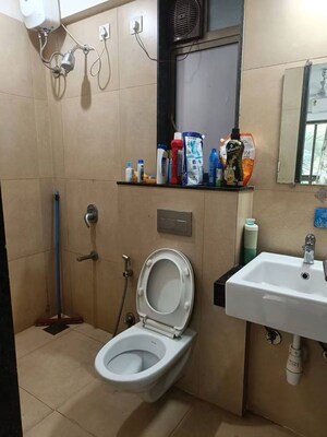 Bathroom in 1 BHK Apartment at Agarwal Residency CHS, Nalasopara East – for Rent