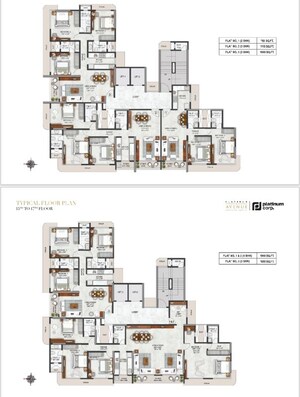 Floor Plan in 3 BHK Apartment at Platinum Avenue, Khar West – for Sale