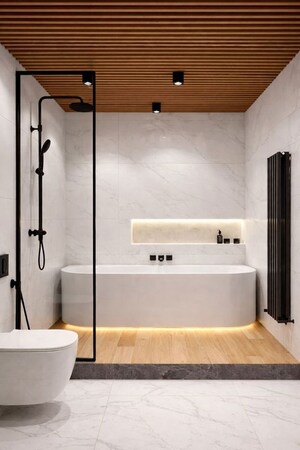 Bathroom in 4 BHK Apartment at Signature Global Twin Tower DXP, Sector 84 – for Sale