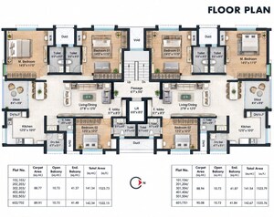 Floor Plan in 3 BHK Apartment at Model Colony – for Sale