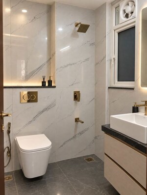Bathroom in 3 BHK Apartment at Smart World Orchard, Sector 61 – for Rent