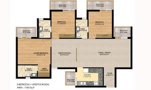 Floor Plan in 3 BHK Apartment at BPTP Park Generations, Sector 37d – for Sale