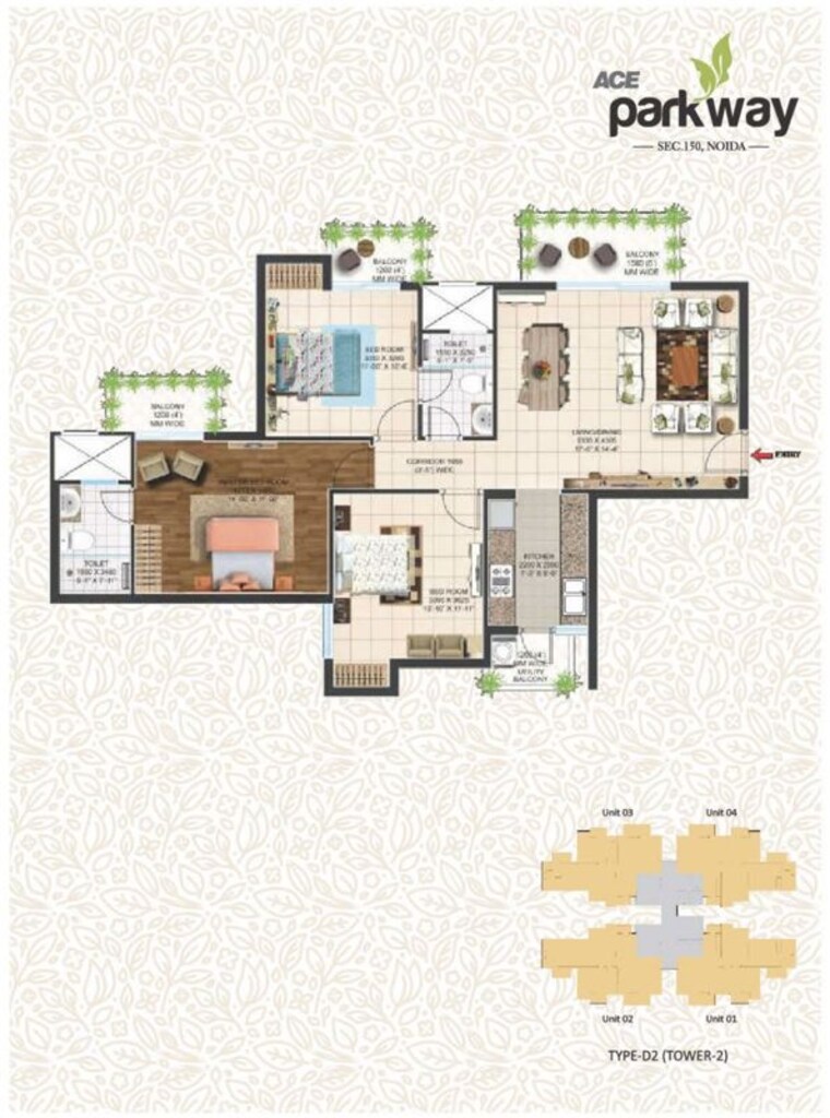 Master Plan, ace-parkway 3 Bedroom 1395 Sq.Ft. Apartment In Sector 150 Noida 10716626