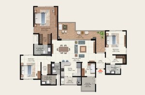 Floor Plan in 3.5 BHK Apartment at Brigade Avalon, Whitefield – for Sale