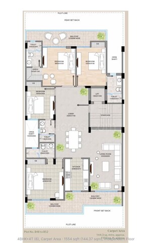 Floor Plan in 4 BHK Builder Floor at SS Linden, Sector 84 – for Rent