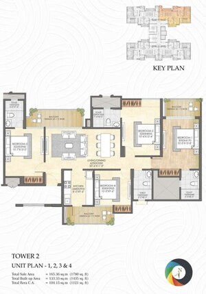 Floor Plan in 4 BHK Apartment at CRC Joyous, Tech Zone 4 Greater Noida – for Sale