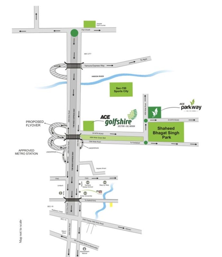 Map Location, ace-golfshire 2 Bedroom 1195 Sq.Ft. Apartment In Sector 150 Noida 10717012
