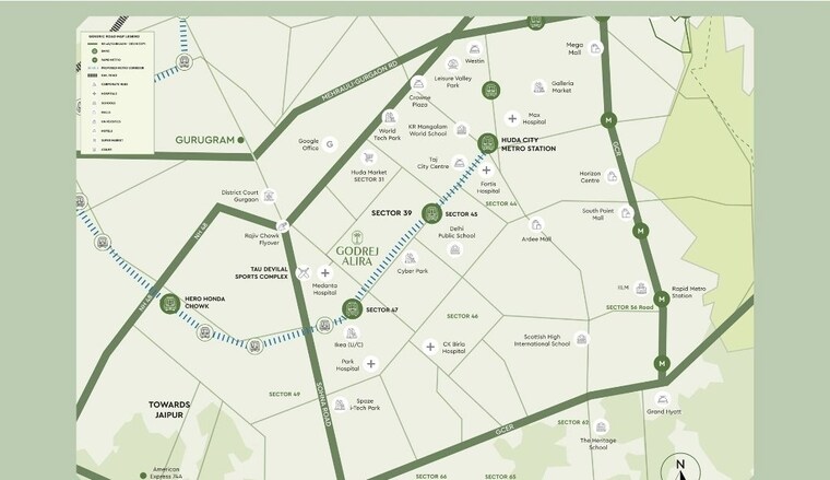 Map Location, godrej-alira 3 Bedroom 2426 Sq.Ft. Apartment In Sector 39 Gurgaon 8974306
