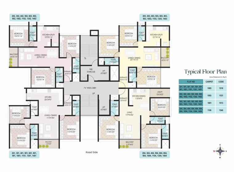 Floor Plan, chordiya-samruddhi 3 Bedroom 1485 Sq.Ft. Apartment In Kondhwa Budruk Pune 10718267
