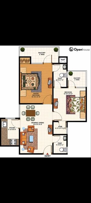 Floor Plan in 2 BHK Apartment at SCC Sapphire, Raj Nagar Extension – for Sale