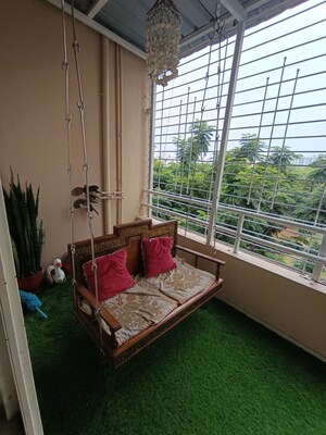 Balcony in 3 BHK Apartment at RK Lunkad Nisarg Pushp, Pimple Nilakh – for Rent