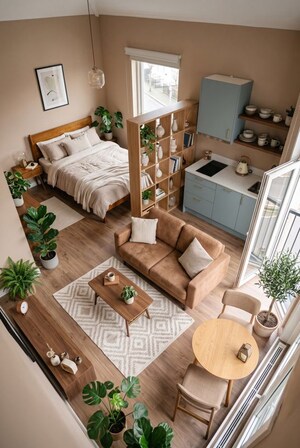 Living Room in Studio Apartment at Gaur Aerocity, Gaur Yamuna City – for Sale
