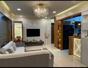 Living Room in 3 BHK Apartment at Kolte Patil Western Avenue, Wakad – for Rent